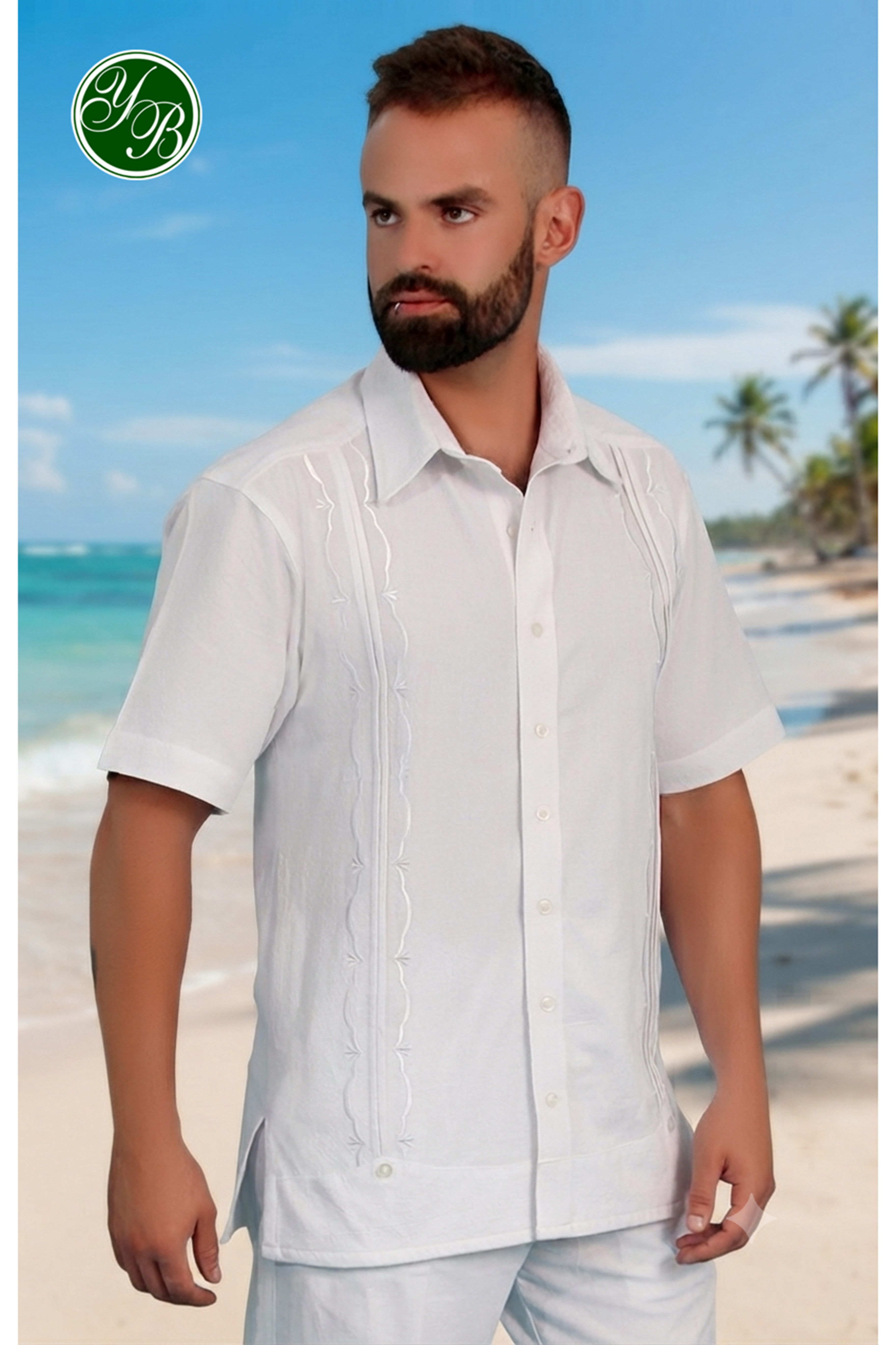 Camisa de manta Yessica Basulto en escenario editorial con logotipo